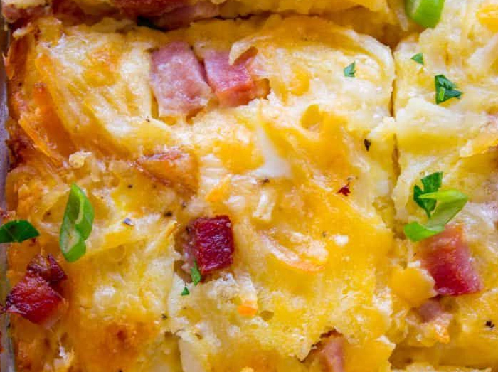 Egg, Potato, Ham & Cheese Bake