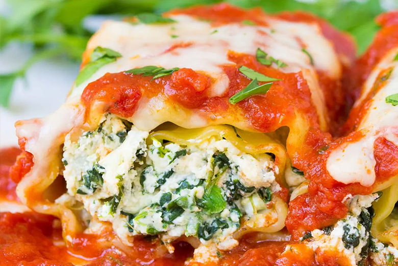 Three Cheese Spinach Roll Ups