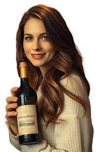 Woman Showing Wine Bottle